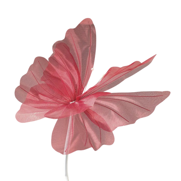 Fluture decorativ pe tijă 50 cm, decoratiune din mătase pentru decorarea nunților, aranjamente festive pentru mese și decorațiuni pentru petreceri și evenimente burgundy