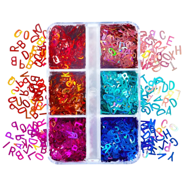 Fluturi în formă de litere 3–4 g Confetti colorate pentru decorarea slime-ului Epoxidă Nail Art Scrapbooking DIY decor 2