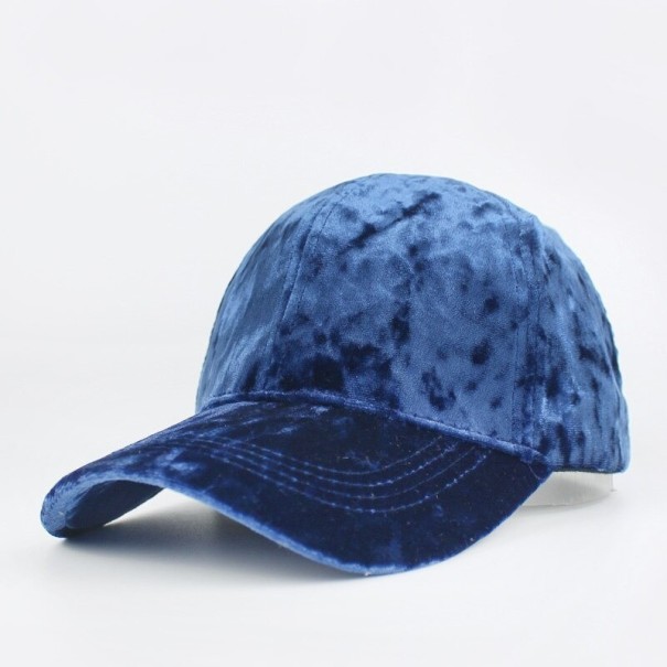 Fluwelen pet blauw