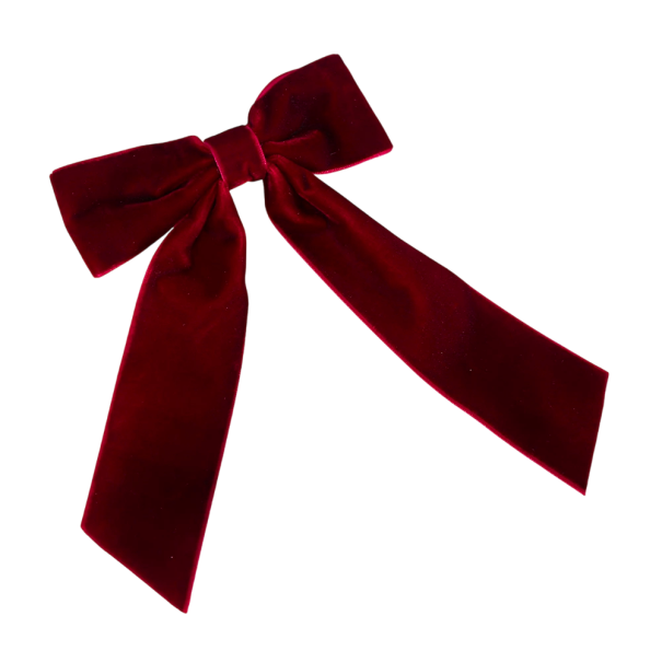 Fluwelen strik haarspeld Elegante haarspeld Stijlvol accessoire Delicate strik Schattig haarornament Modieuze haarspeld voor vrouwen wijnrood