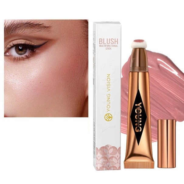Flydende blush 12 ml Vandafvisende silkeagtig blush i tube med applikator Blød cremet tekstur Langtidsholdbar makeup 2