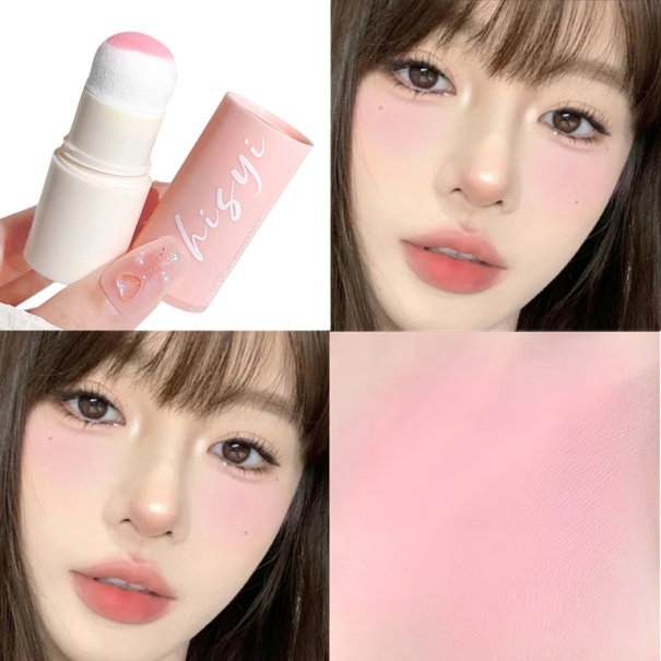 Flydende blush til kinder og læber 7 g 8,8 x 3,3 x 2,1 cm Blush i tube med blød svampeapplikator Naturlig lysende effekt 3