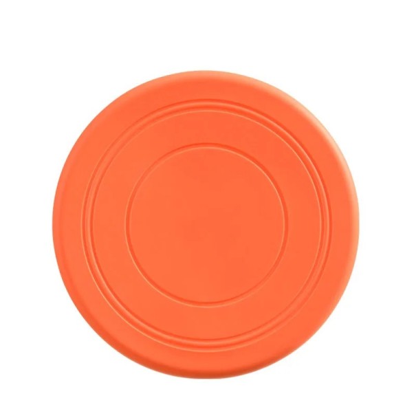 Flygande tallrik för hundar och katter silikon 17,8 cm färgglad tuggmotståndig interaktiv leksak för träning och apportering orange