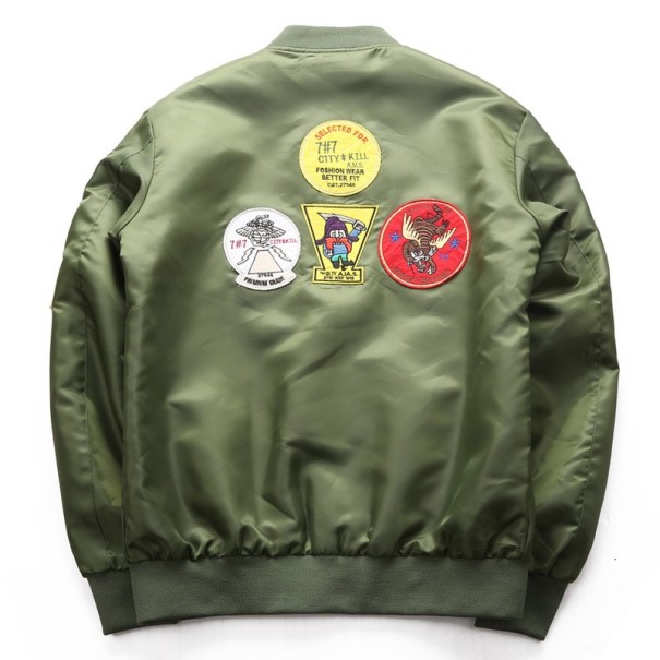 Flygjacka för herr med broderi J1434 armégrön L