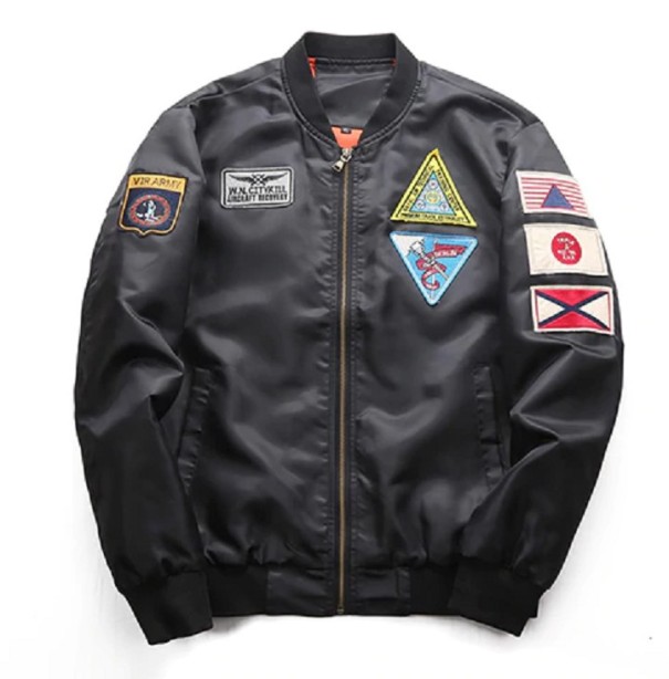 Flygjacka för herr med broderi J1434 svart M