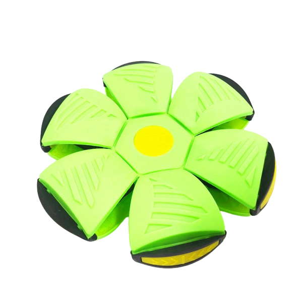 Flying Saucer Compressible Plastic Ball for Children Flat Ball Magic Frisbee for Garden and Water 23 x 15.5 cm green