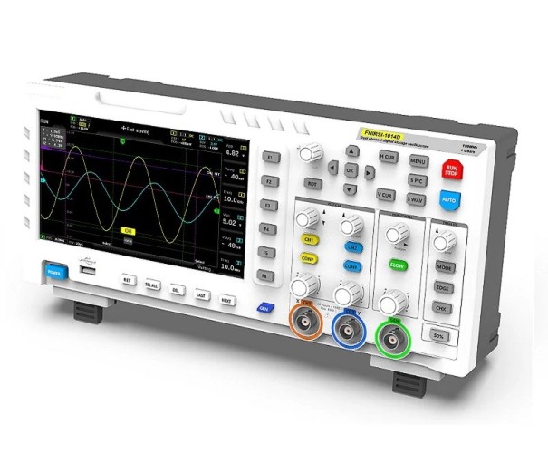 FNIRSI 1014D Digital Oscilloscope 2-in-1 Dual Channel 100MHz Signal Generator 1GSa/s Analog Output P4100 Probe EU Plug 1
