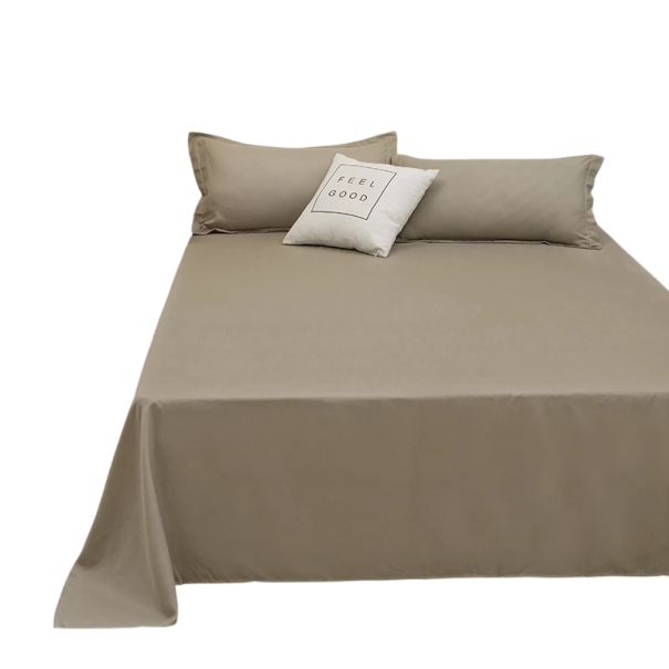 Foaie simplă fără elastic 220 x 230 cm Suprafață netedă pentru utilizare zilnică Cazare pentru studenți maro