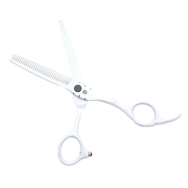 Foarfece de epilat pentru coafură din oțel inoxidabil 16 cm Foarfece profesionale de tuns cu dinți Accesorii pentru frizer alb