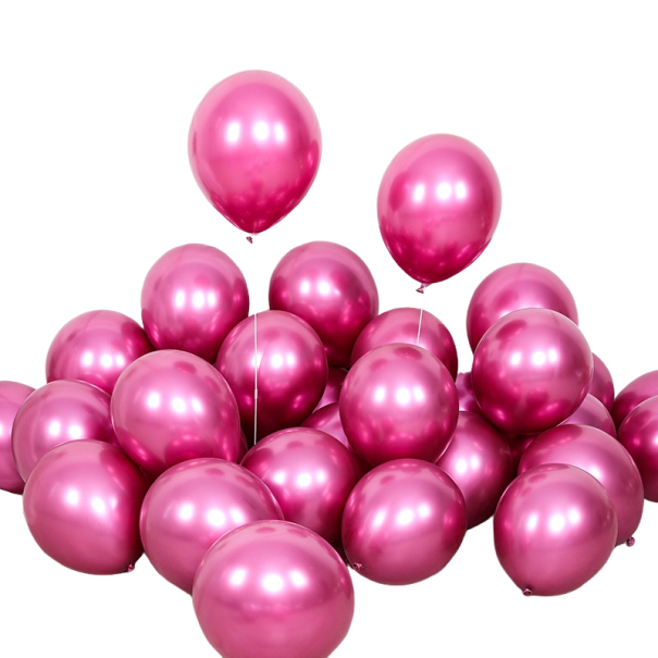 Födelsedagslatexballonger 25 cm 10 st mörkrosa