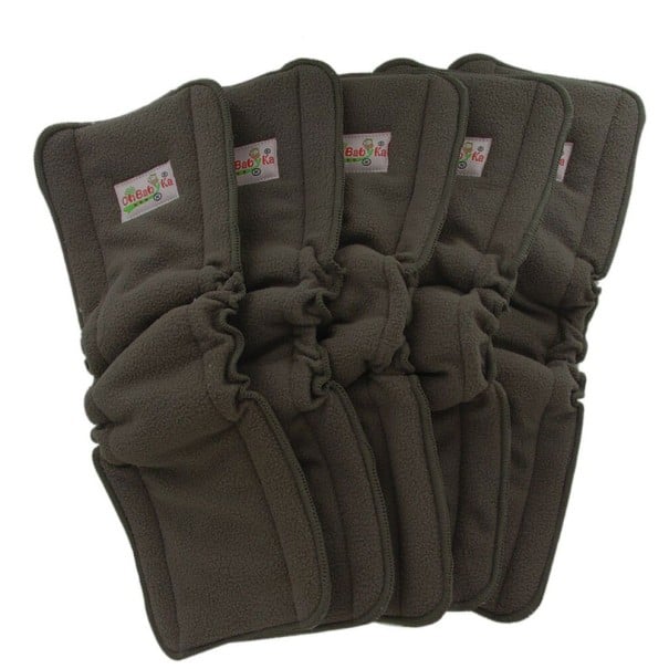 Fodere in bambù 5 pz Fodere riutilizzabili per pannolini Per bambini da 3 a 15 kg Lavabili in lavatrice Dimensioni 35 x 13,5 cm 1