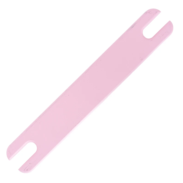 Fodrestøtte i naturlig bambus 50 x 8 x 2 cm til barnestol med skridsikre gummier og udskæringer 6 x 2,5 cm rosa