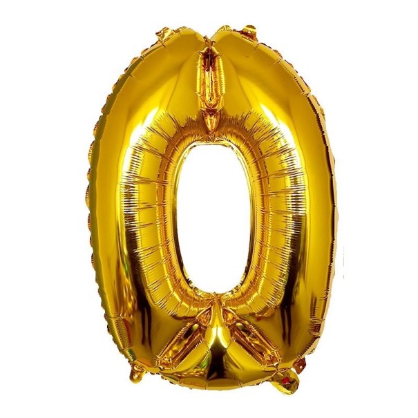 Fødselsdagsballon i guld med nummer 80 cm 0