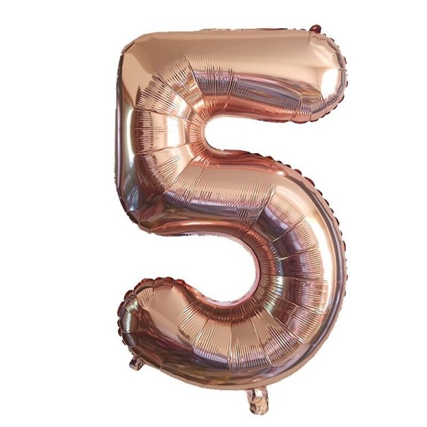 Fødselsdagsballon med roseguldtal 100 cm 5
