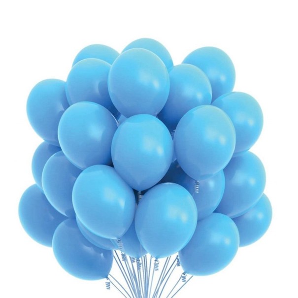 Fødselsdagsballoner 25 cm 10 stk T820 lyseblå