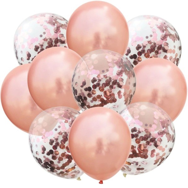 Fødselsdagsballoner med konfetti 10 stk. 17