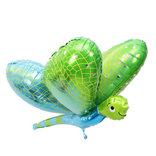 Foil Balloon 99 x 60 cm Butterfly Shape with Happy Face Inflatable Decoration for Birthday Celebration Party Decoration green