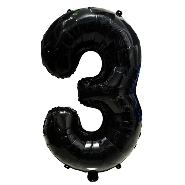 Foil Balloon Number 3 81.3 cm Black Decorative Balloon in the Shape of a Number Birthday and Anniversary Party Decoration for Celebrations 1