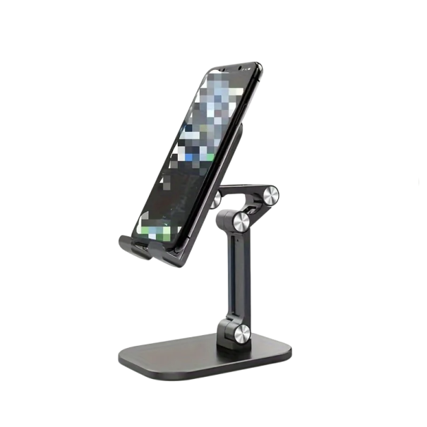 Foldable Adjustable Desk Holder for Mobile Phone Compact Travel Stand Universal Support for Smartphone black