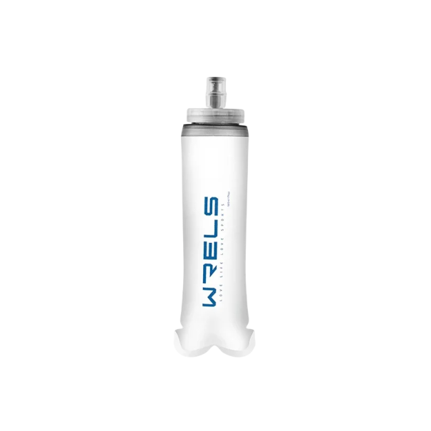 Foldable Soft Water Bottle 500 ml Sports TPU Flask Hydration Pack for Running Hiking Camping Lightweight Reusable Outdoor Bottle blue