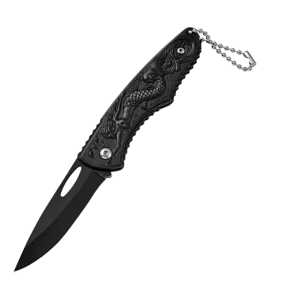 Foldbar campingkniv 15,5 cm sort udendørskniv havfruehåndtag vandreudstyr overlevelse natur camping gave stil 1