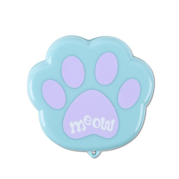 Folding Cup with Paw-Shaped Case light blue