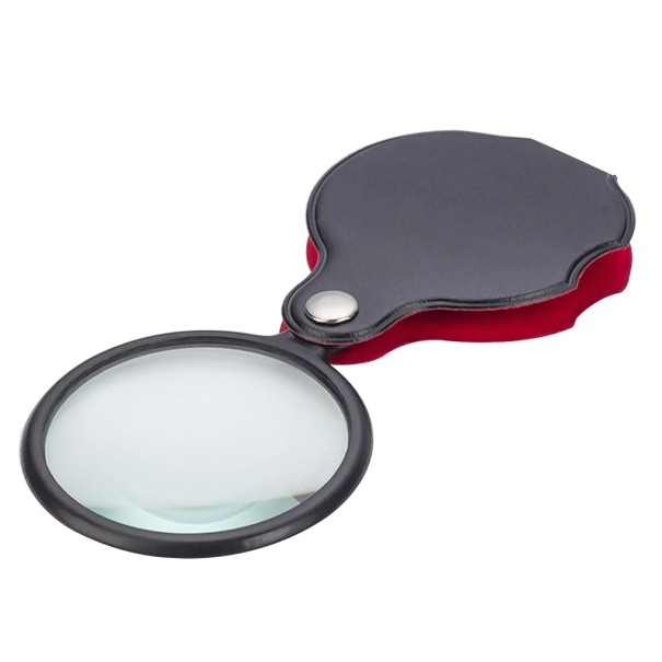 Folding Magnifier 10x Magnification Diameter 70 mm Portable Reading and Detail Work Magnifier Quality Optics Metal Body Flip Case 1