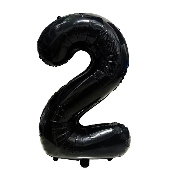 Fóliás balon szám 2 81,3 cm fekete dekoratív balon szám formájában születésnapi parti díszítés ünnepségekhez és évfordulókhoz 1