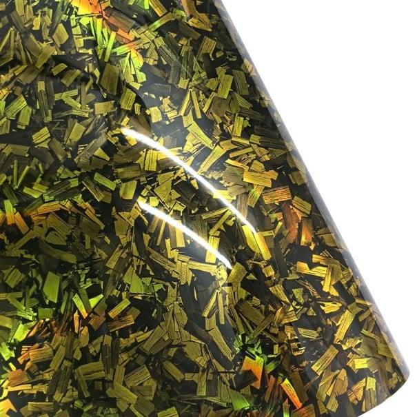 Folie autoadezivă negru curcubeu lucios sau auriu lucios 40x152 cm Folie PVC pentru hotă cu efect de schimbare a culorilor, fără bule aur