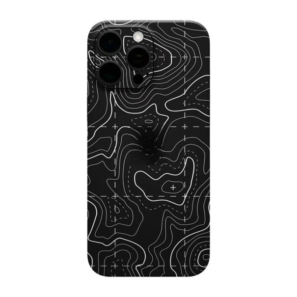 Folie de protecție din hidrogel pentru iPhone 14 Plus pentru partea din spate neagră cu motiv de hartă topografică