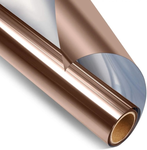 Folie pentru geam oglindă unidirecțională PET 40 x 200 cm Protecție confidențială Protecție UV Folie fereastră de protecție solară maro