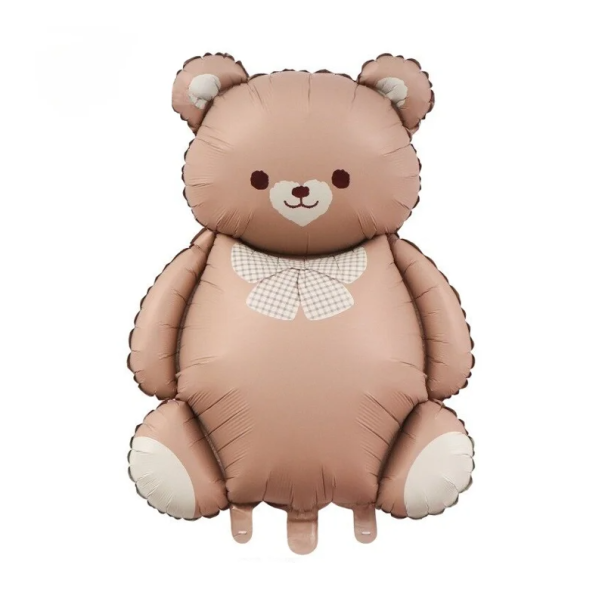 Folieballon 89 x 65 cm in de vorm van een teddybeer Inflatable decoratie voor verjaardagsfeesten Valentijnsdag kinderfeestjes en thematische evenementen bruin