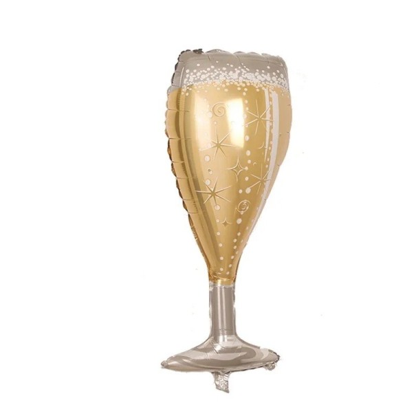 Folieballon champagneglas 99 × 45 cm guld dekorativ ballon i form af et glas med skum til at fejre fødselsdage, bryllupper, festdekoration 1