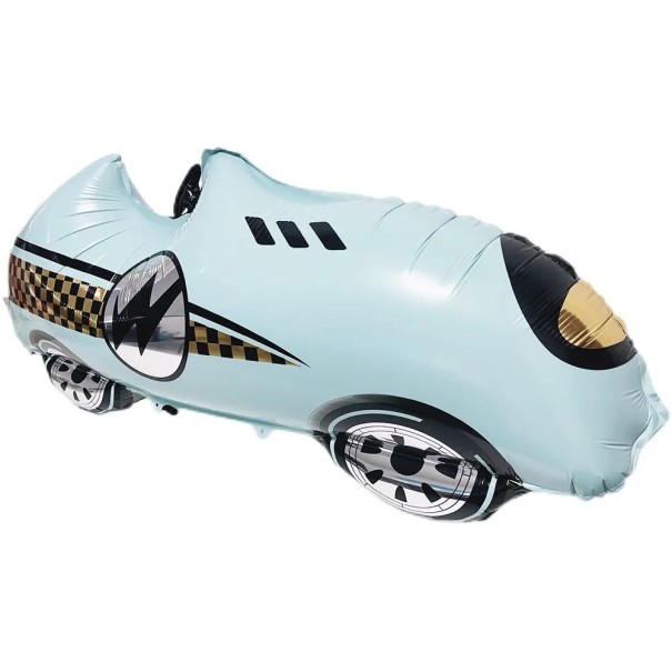 Folieballon Raceauto 100 x 45 x 20 cm Grote feestballon in de vorm van een racewagen Decoratie voor een kinderverjaardag blauw