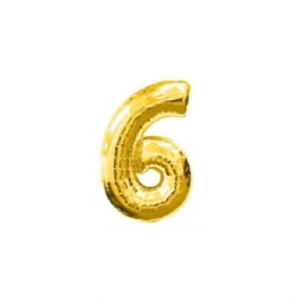 Folienballonzahlen golden L 6