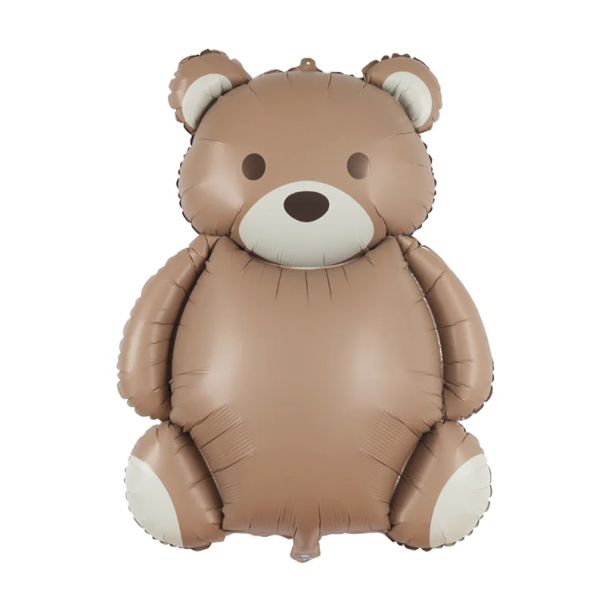 Fóliový balonek 89 x 65 cm ve tvaru hnědého medvídka Dekorace na oslavu narozenin Dětská party Výzdoba místnosti Helium i vzduch 1