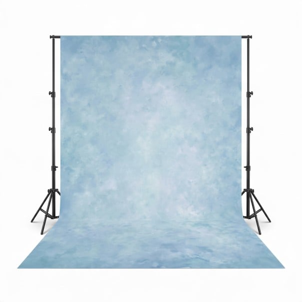 Fondo abstracto para fotografía 180 x 240 cm Algodón Textura pintada Fondo fotográfico para estudio Para retratos y fotografía azul claro