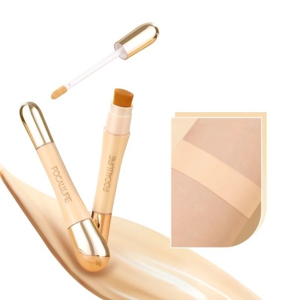 Fondotinta waterproof ad alta coprenza Correttore opaco a lunga durata per imperfezioni della pelle Correttore doppio con due tipi di pennelli 2