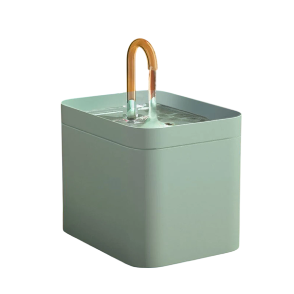 Fontaine à chat ultrasonique 1,5 l avec filtre à recirculation USB Distributeur d'eau automatique 3 modes de débit Protection contre la surchauffe Eau propre vert