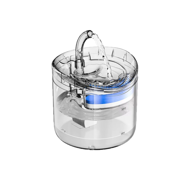 Fontana per gatti 2 l Fontanella automatica trasparente con rubinetto Distributore d'acqua silenzioso con sensore 2 modalità di flusso Adattatore e filtro 1