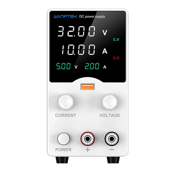 Fonte de alimentação de laboratório 32V 10A 320W USB-A USB-C ecrã LED Encoder Memória M1 M2 M3 OVP OCP Mini fonte DC Baixa ruído Arrefecimento por ventilador 1