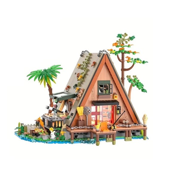 Forest House 21 x 24 x 21 cm 1486 pcs LED Light Cottage Micro Building Blocks Set for Children and Adults Creative Natural Display Model Nature Lovers 6+ 1