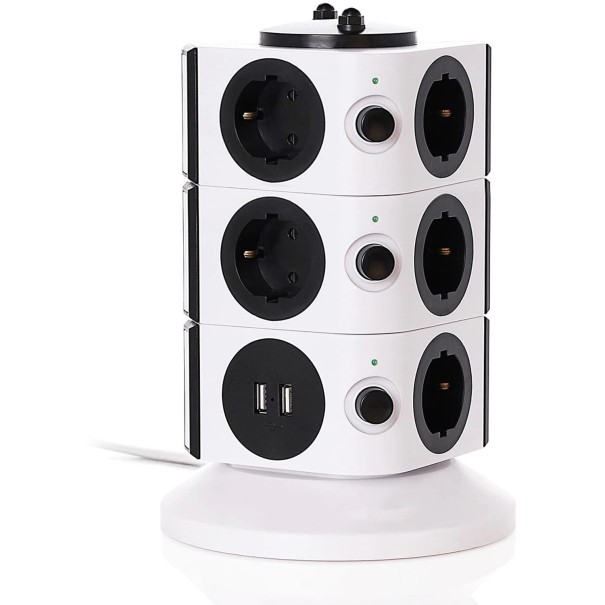 Forlængerledning 11x stikkontakt, 2x USB 1,8 m 1