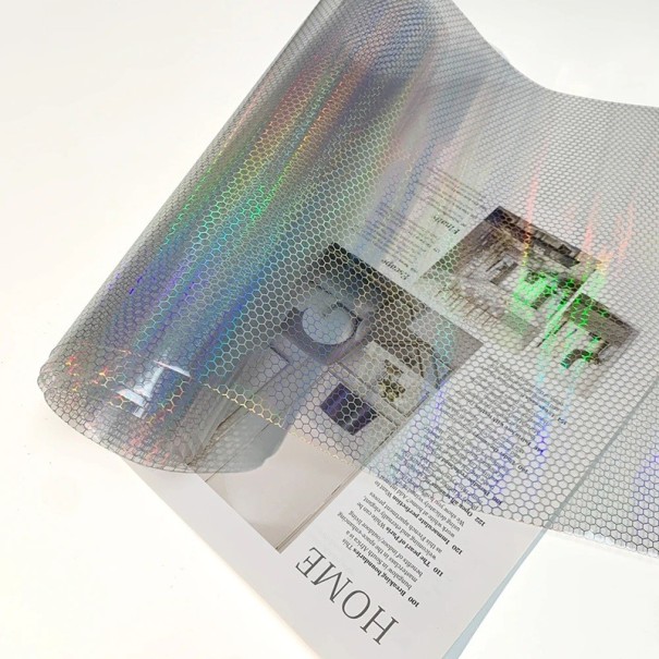 Forlygtefilm 30x100 cm med bikagemønster Regnbueeffekt Lys sort Mørk sort Transparent gennemsigtig