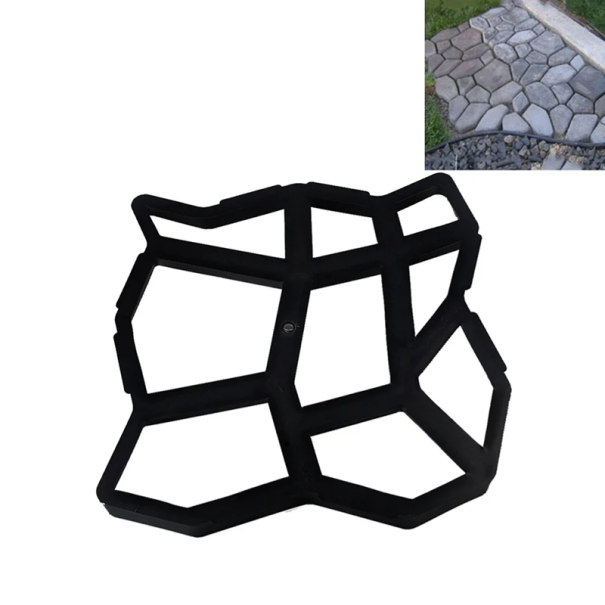 Forma de plástico reutilizável para pavimento de betão 35 x 35 x 3,6 cm Forma irregular Caminhos de jardim Passadeiras Ladrilhos 1