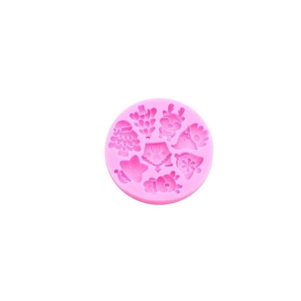 Forma de silicone 7,1 x 1 cm Motivos de Natal árvore, floco, estrela Forma para moldagem de cera, resina, gesso, chocolate e sabão 1