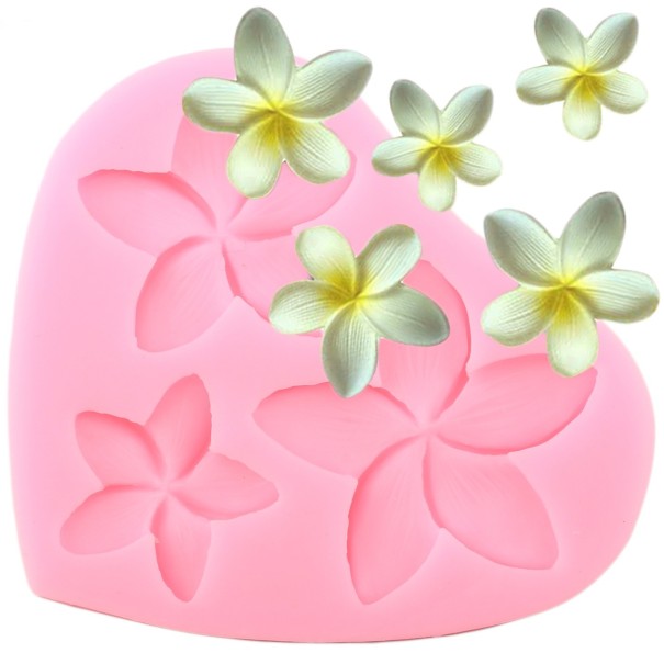 Forma de silicone flores de plumeria 1