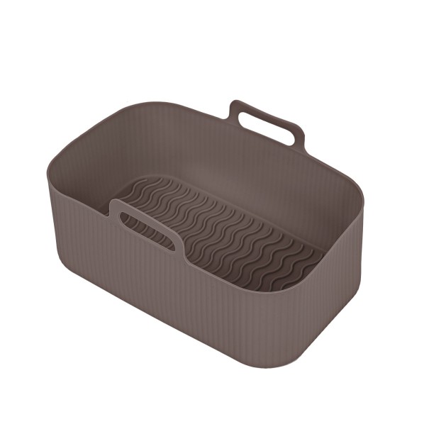 Forma de silicone para fritadeira de ar 19,5 x 12,5 x 7 cm castanho