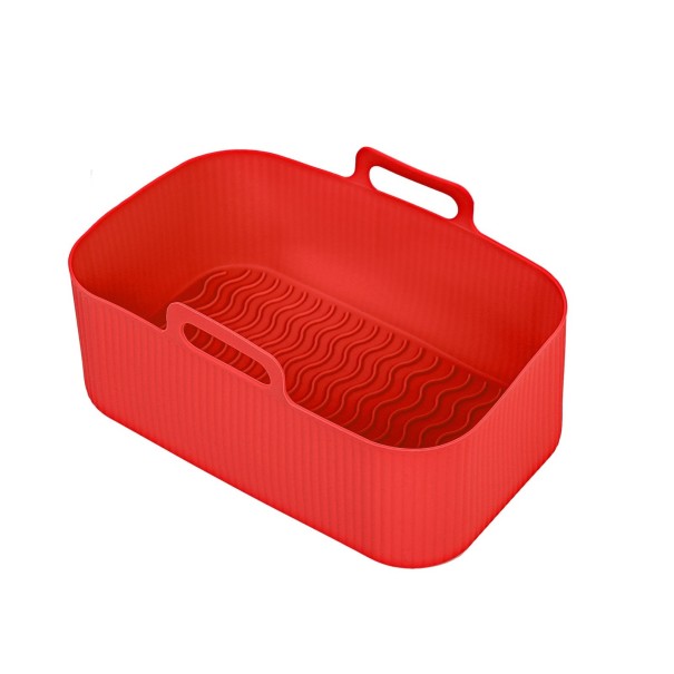 Forma de silicone para fritadeira de ar 19,5 x 12,5 x 7 cm vermelho