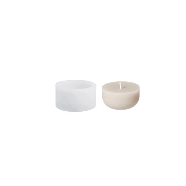 Forma de silicone para vela 7,8 x 4,5 cm Forma redonda profunda para moldagem de cera resina sabonete decorações 1